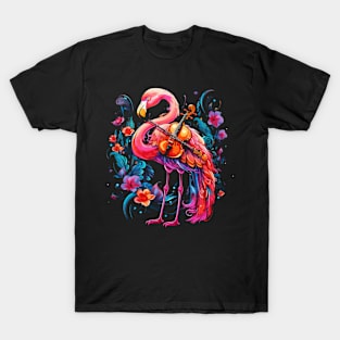 Flamingo Playing Violin T-Shirt